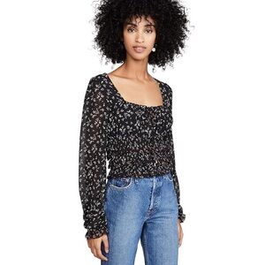 Free People - Lolita Printed Top - Black Combo